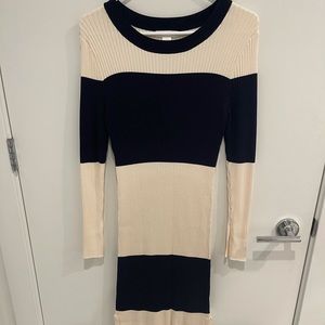 Size medium white and blue H&M sweater dress